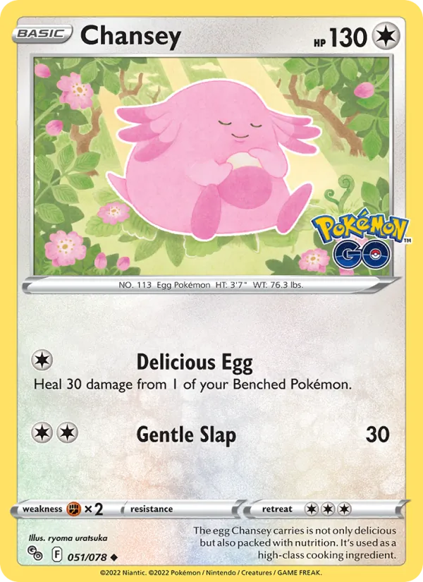 Kaart Chansey uit Pokémon GO, nummer 051/78