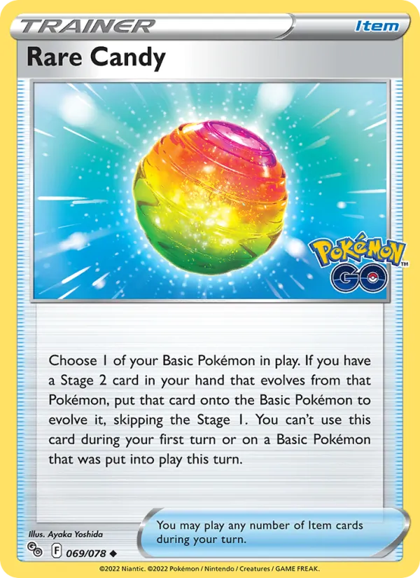 Kartu Rare Candy dari Pokémon GO, nomor 069/78