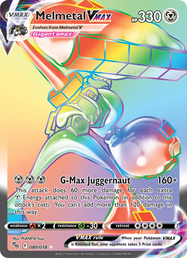 Melmetal VMAX card from Pokémon GO, number 080/78
