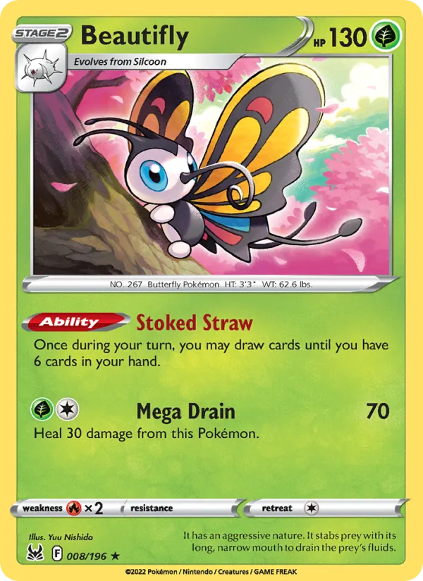 Beautifly card from Lost Origin, number 008/196