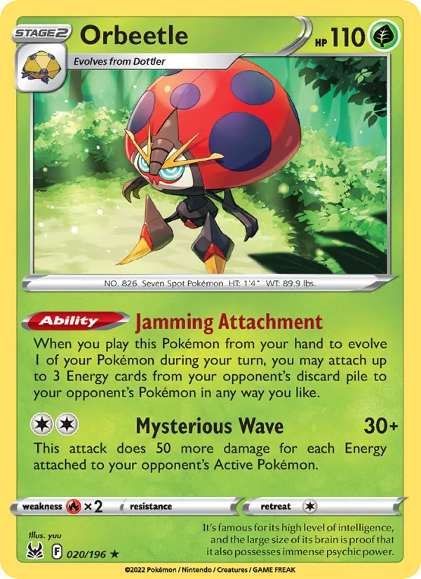 Orbeetle card from Lost Origin, number 020/196