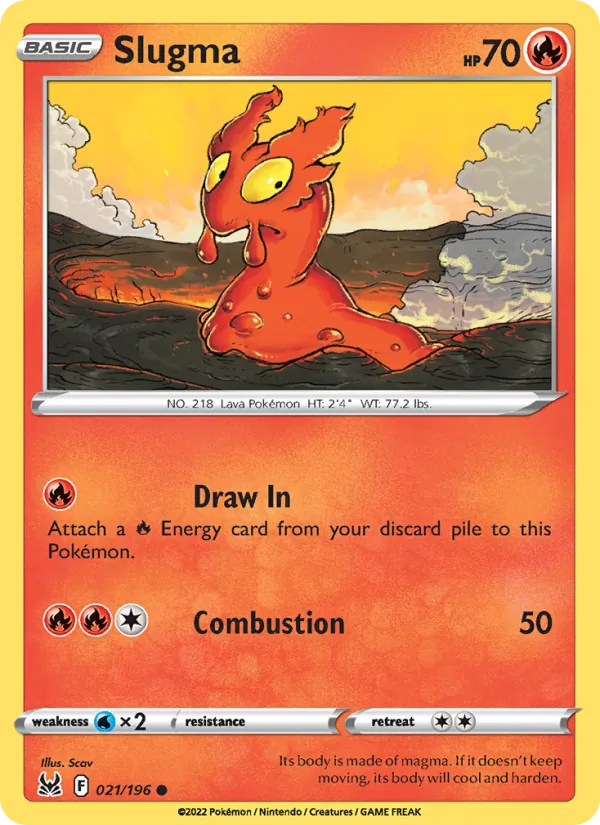 Slugma card from Lost Origin, number 021/196