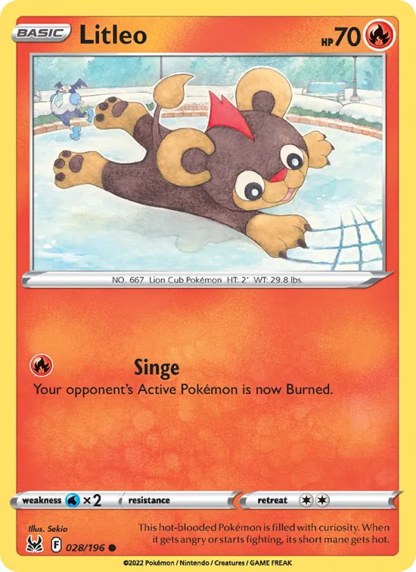 Litleo card from Lost Origin, number 028/196