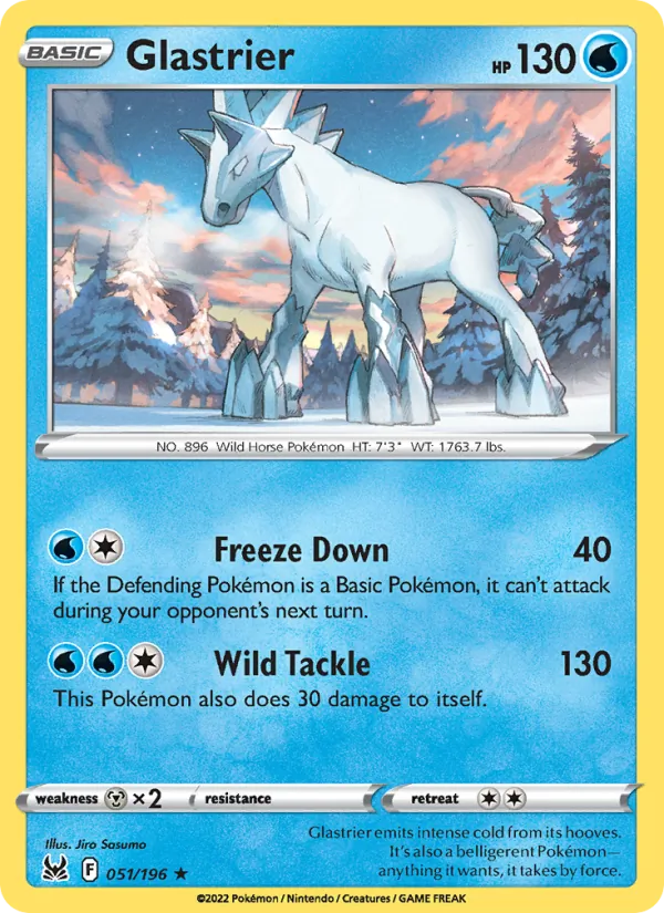Glastrier card from Lost Origin, number 051/196