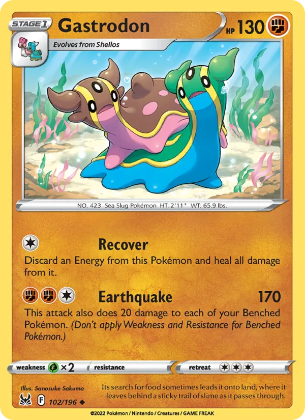 Gastrodon card from Lost Origin, number 102/196