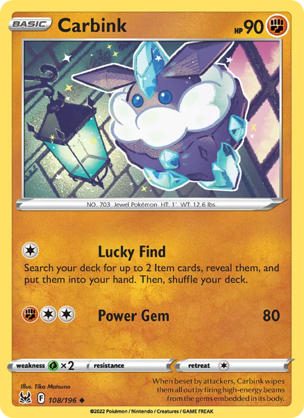 Carbink card from Lost Origin, number 108/196