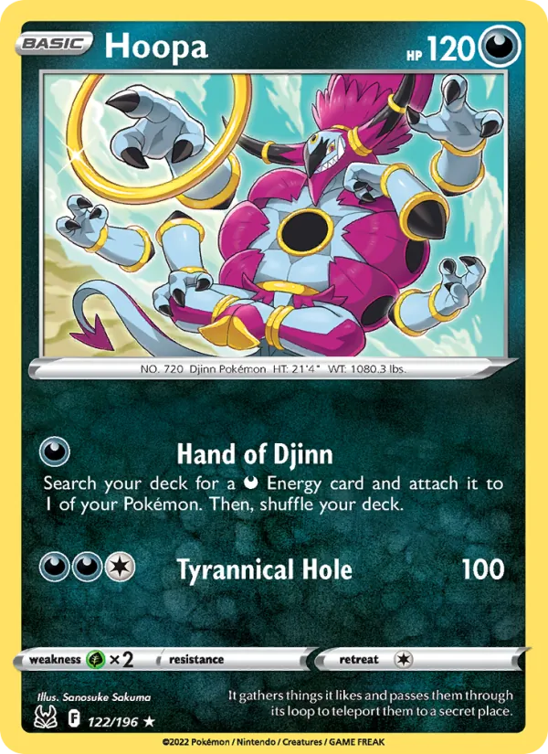 Hoopa card from Lost Origin, number 122/196