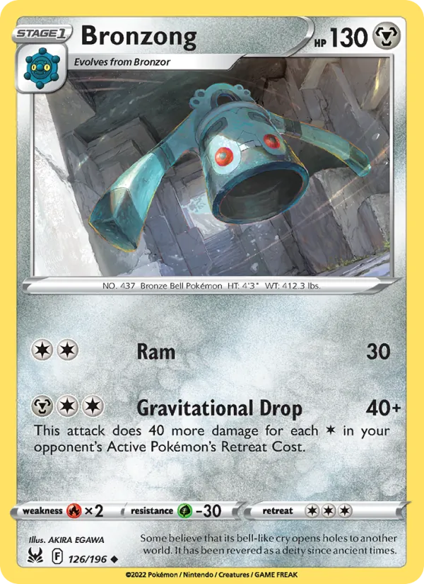 Bronzong card from Lost Origin, number 126/196
