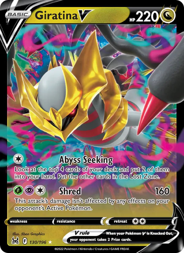 Giratina V card from Lost Origin, number 130/196