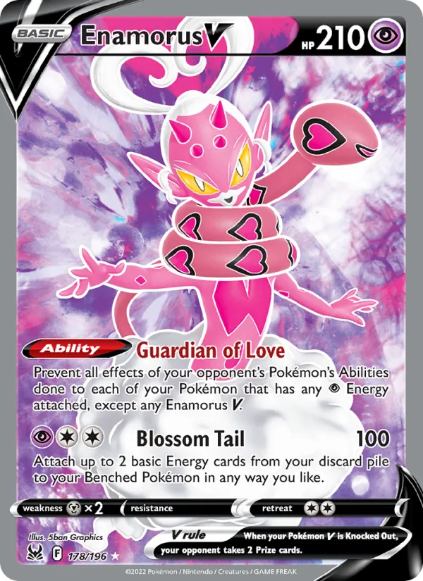 Enamorus V card from Lost Origin, number 178/196