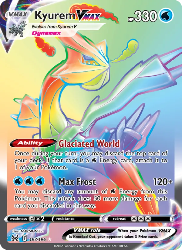 Kyurem VMAX card from Lost Origin, number 197/196