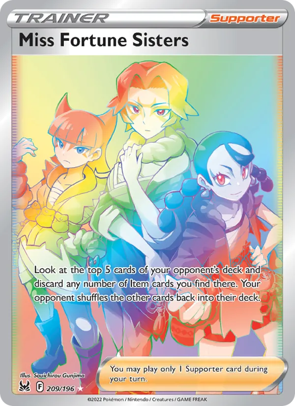 Miss Fortune Sisters card from Lost Origin, number 209/196