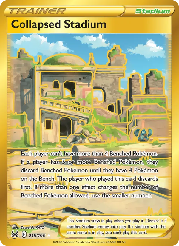 Collapsed Stadium card from Lost Origin, number 215/196
