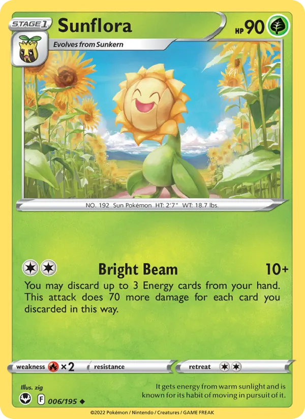 Sunflora card from Silver Tempest, number 006/195