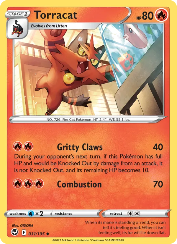 Torracat card from Silver Tempest, number 031/195