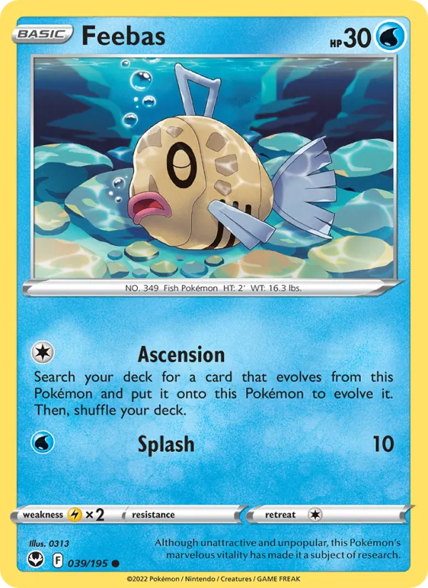 Feebas card from Silver Tempest, number 039/195