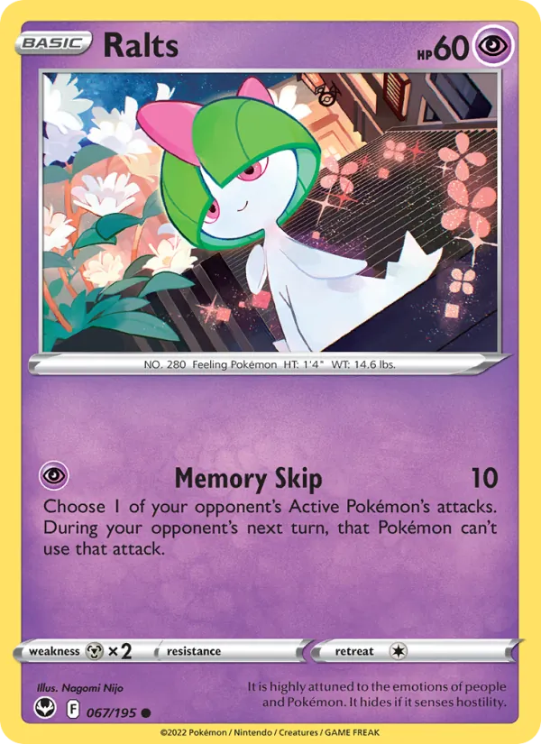 Ralts card from Silver Tempest, number 067/195