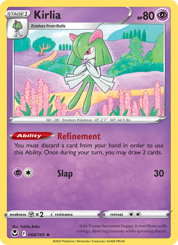 Kirlia card from Silver Tempest, number 068/195