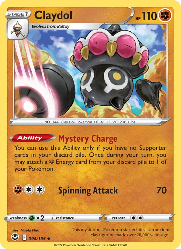 Claydol card from Silver Tempest, number 094/195