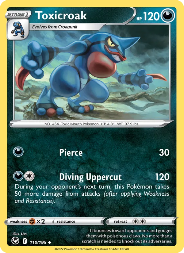 Toxicroak card from Silver Tempest, number 110/195
