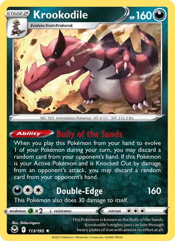 Krookodile card from Silver Tempest, number 113/195