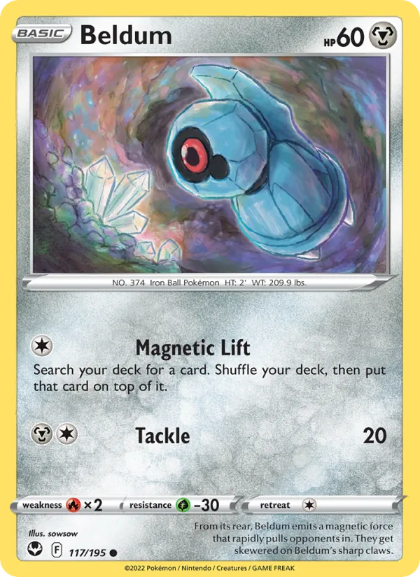 Beldum card from Silver Tempest, number 117/195