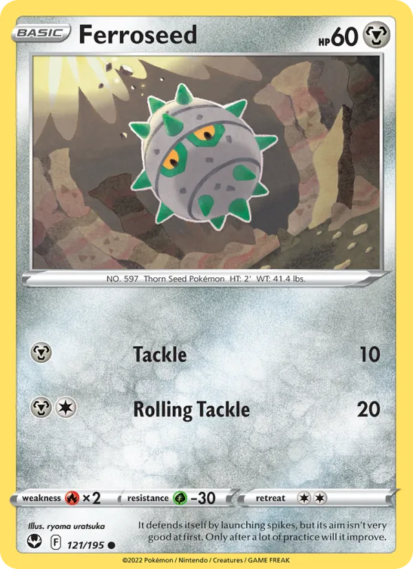 Ferroseed card from Silver Tempest, number 121/195