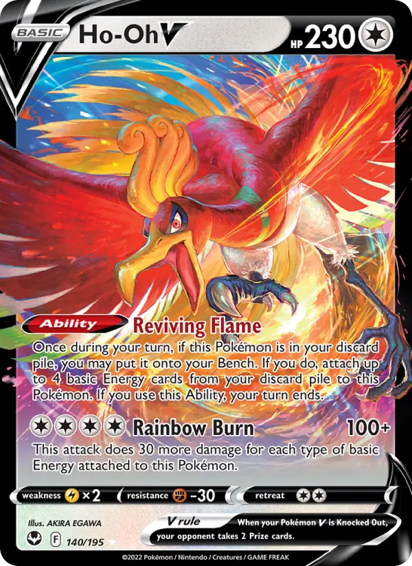 Ho-Oh V card from Silver Tempest, number 140/195