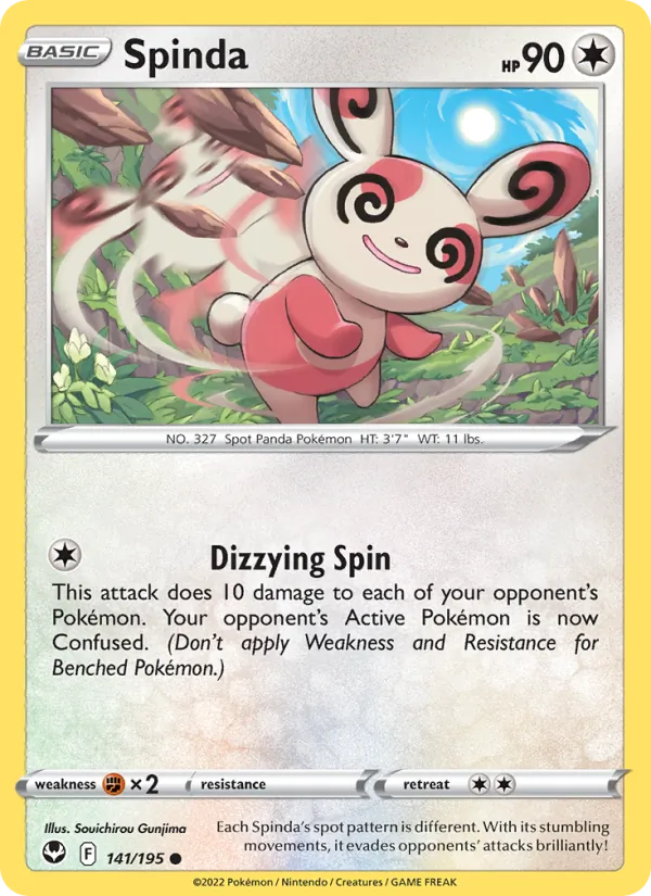 Spinda card from Silver Tempest, number 141/195