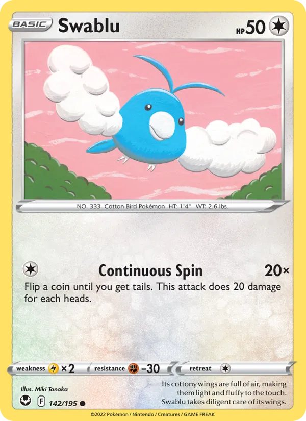 Swablu card from Silver Tempest, number 142/195