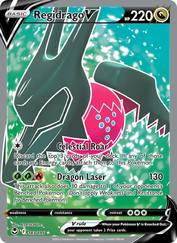 Regidrago V card from Silver Tempest, number 183/195