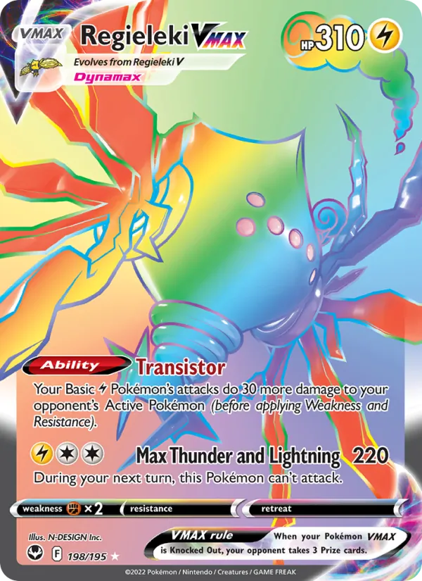 Regieleki VMAX card from Silver Tempest, number 198/195