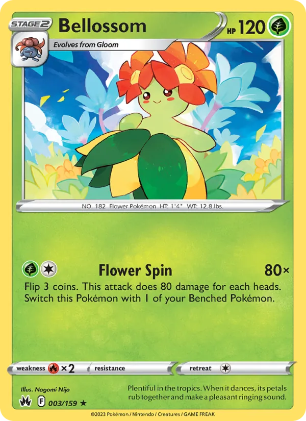 Bellossom card from Crown Zenith, number 003/159