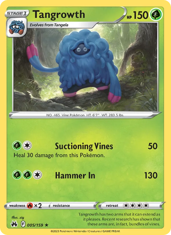 Tangrowth card from Crown Zenith, number 005/159