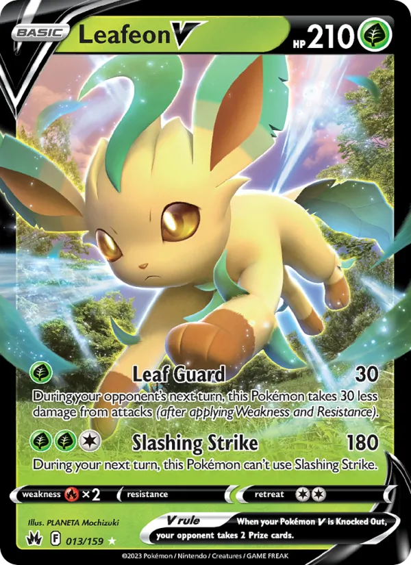 Leafeon V card from Crown Zenith, number 013/159