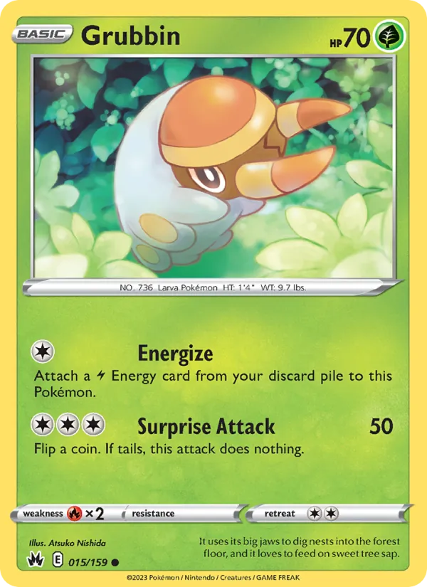 Grubbin card from Crown Zenith, number 015/159