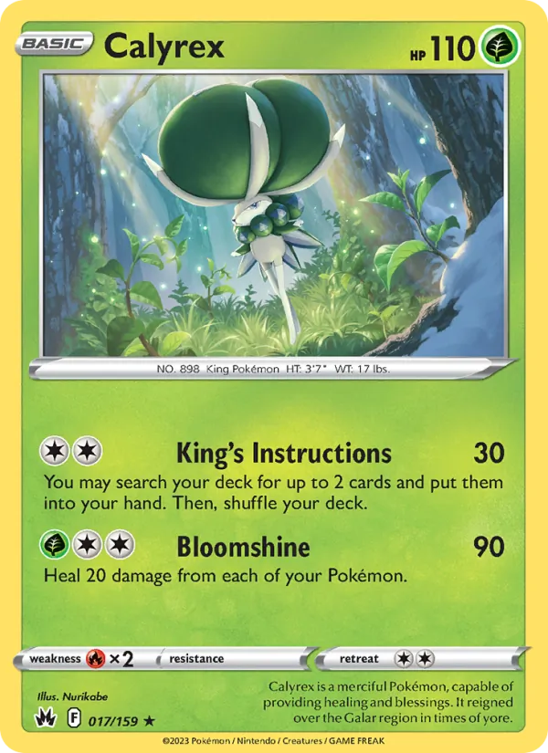 Calyrex card from Crown Zenith, number 017/159