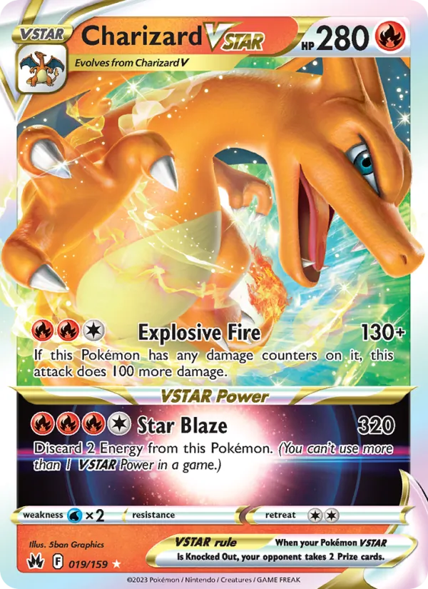 Charizard VSTAR card from Crown Zenith, number 019/159