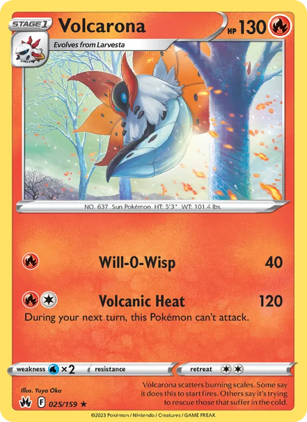 Volcarona card from Crown Zenith, number 025/159