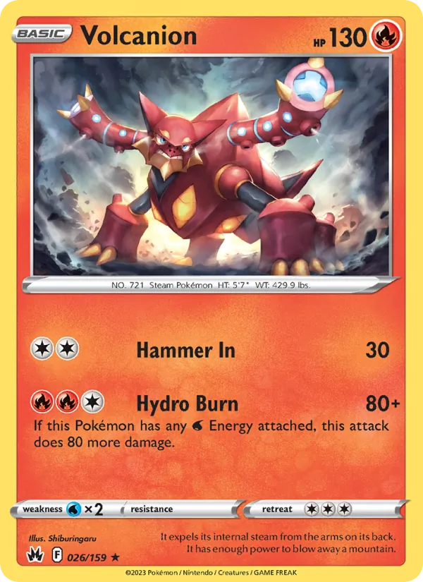 Volcanion card from Crown Zenith, number 026/159