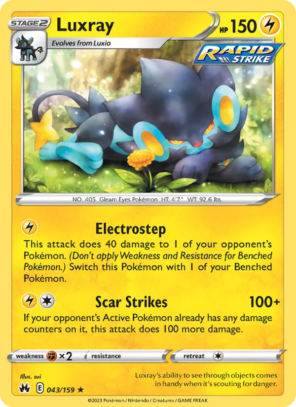 Luxray card from Crown Zenith, number 043/159