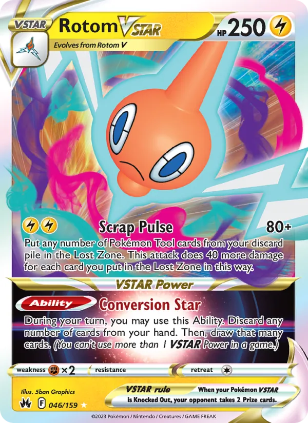 Rotom VSTAR card from Crown Zenith, number 046/159