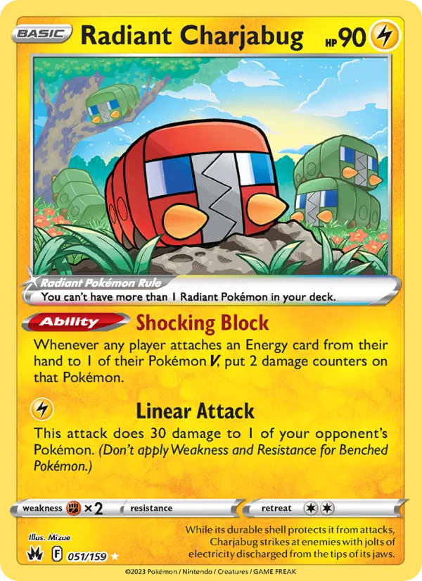 Radiant Charjabug card from Crown Zenith, number 051/159