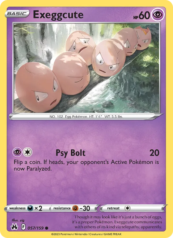 Exeggcute card from Crown Zenith, number 057/159