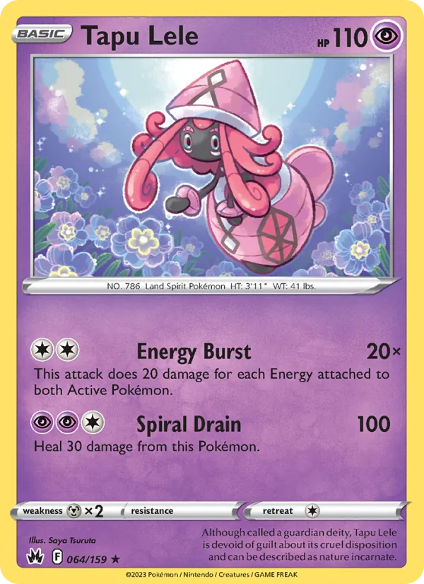 Tapu Lele card from Crown Zenith, number 064/159