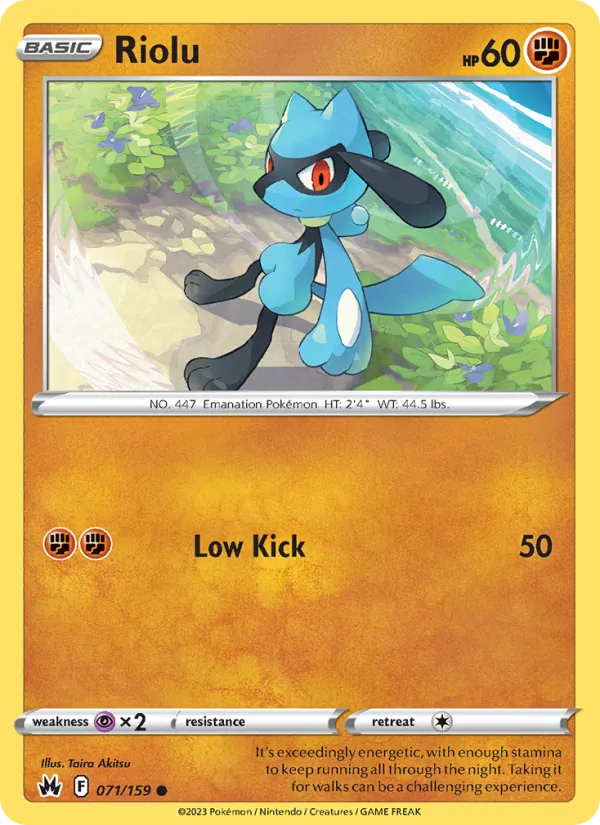 Riolu card from Crown Zenith, number 071/159