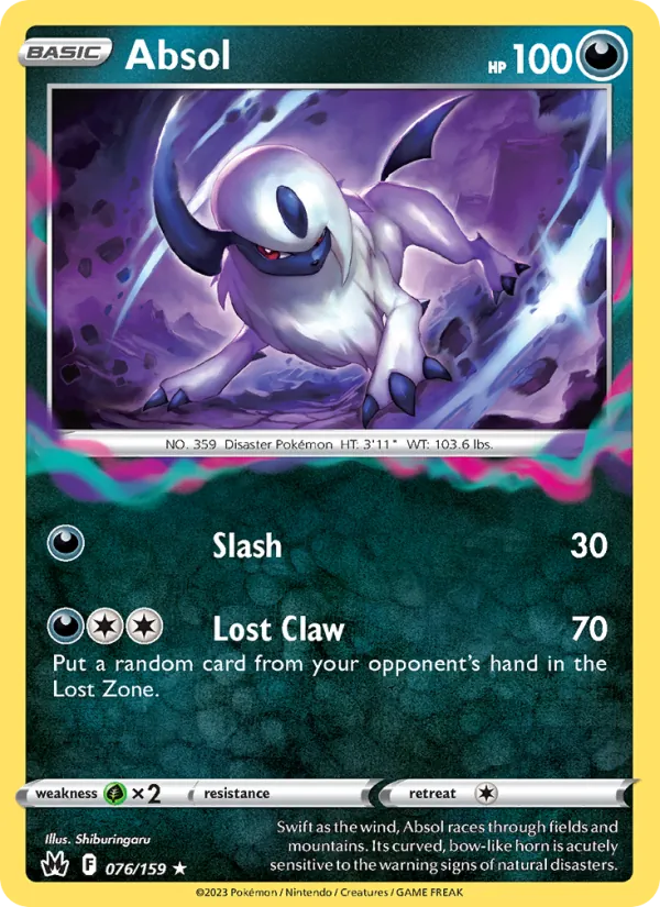 Absol card from Crown Zenith, number 076/159