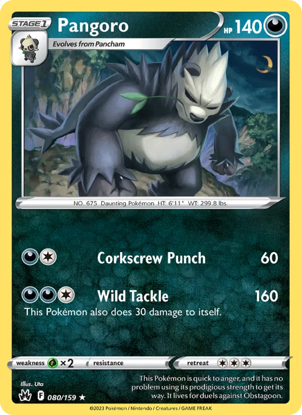 Pangoro card from Crown Zenith, number 080/159