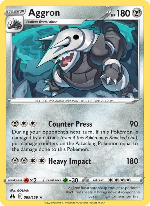 Aggron card from Crown Zenith, number 089/159