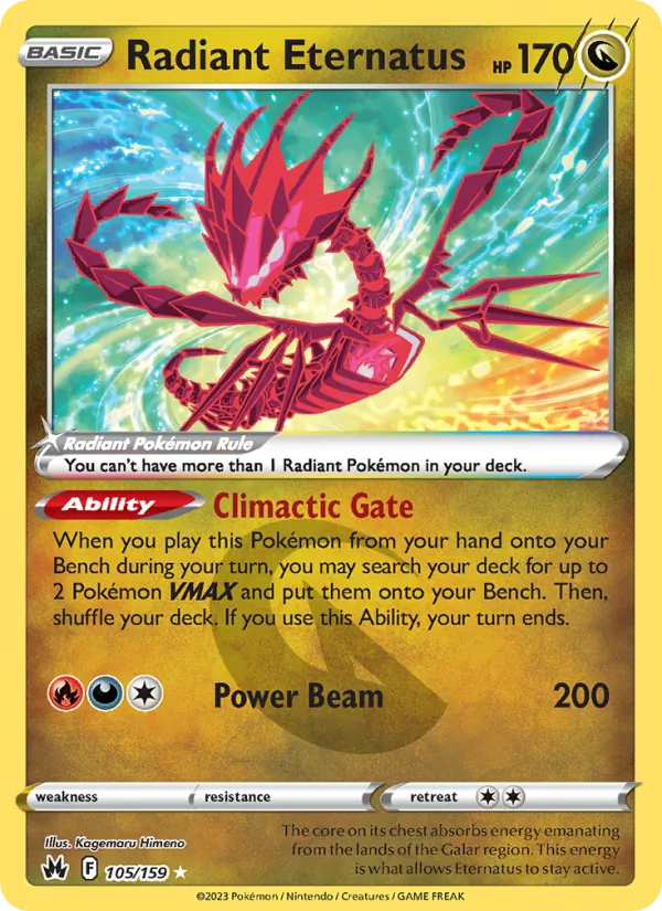 Radiant Eternatus card from Crown Zenith, number 105/159